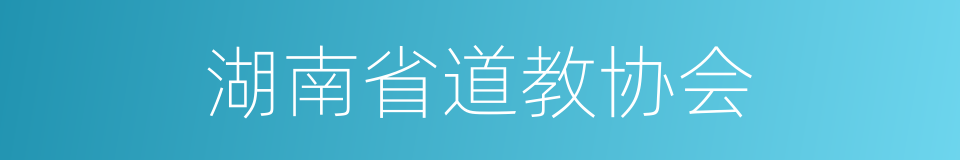 湖南省道教协会的同义词