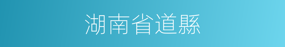 湖南省道縣的同義詞