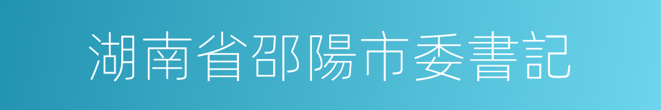 湖南省邵陽市委書記的同義詞