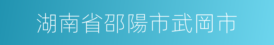 湖南省邵陽市武岡市的同義詞