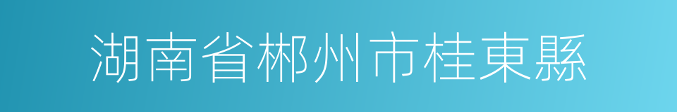 湖南省郴州市桂東縣的同義詞