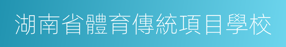 湖南省體育傳統項目學校的同義詞