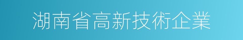 湖南省高新技術企業的同義詞