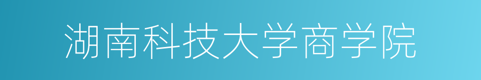 湖南科技大学商学院的同义词