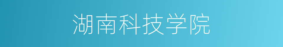 湖南科技学院的同义词