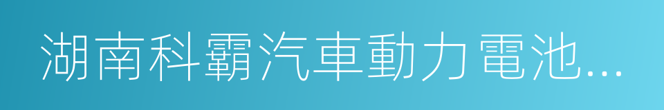 湖南科霸汽車動力電池有限責任公司的同義詞