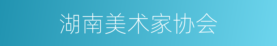 湖南美术家协会的同义词