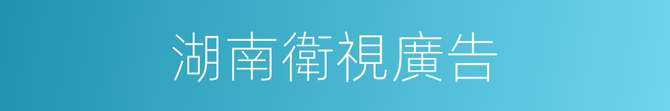 湖南衛視廣告的同義詞