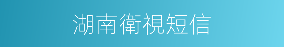 湖南衛視短信的同義詞