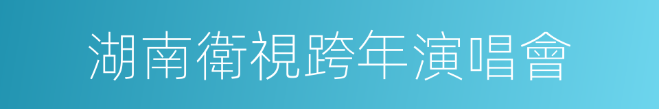 湖南衛視跨年演唱會的同義詞