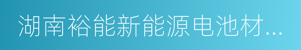 湖南裕能新能源电池材料有限公司的同义词