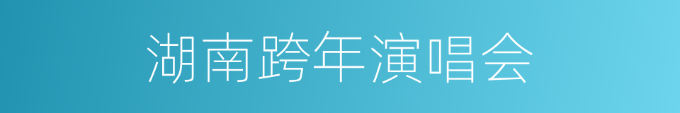 湖南跨年演唱会的同义词