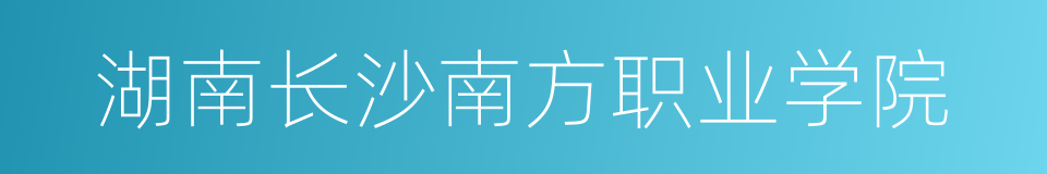 湖南长沙南方职业学院的同义词