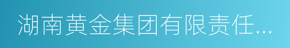 湖南黄金集团有限责任公司的同义词