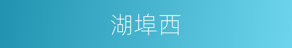 湖埠西的同义词