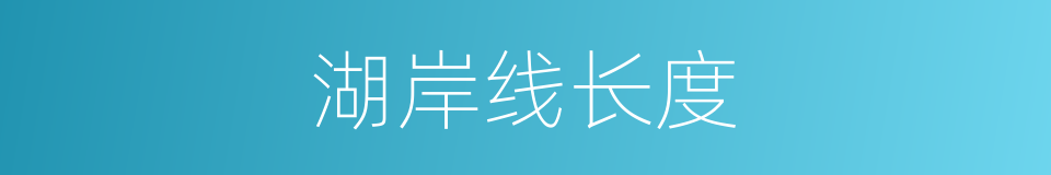 湖岸线长度的同义词