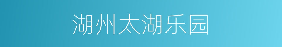 湖州太湖乐园的同义词