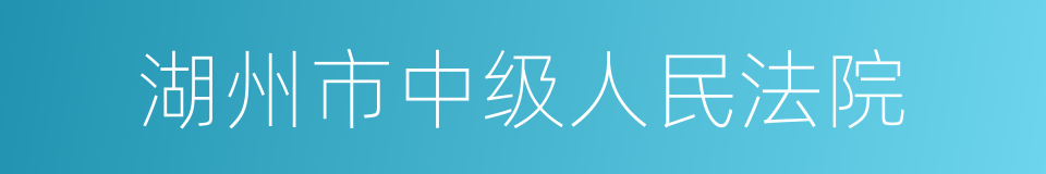 湖州市中级人民法院的同义词