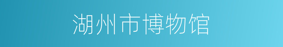 湖州市博物馆的同义词