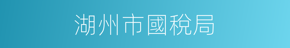 湖州市國稅局的同義詞
