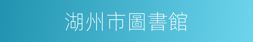 湖州市圖書館的同義詞