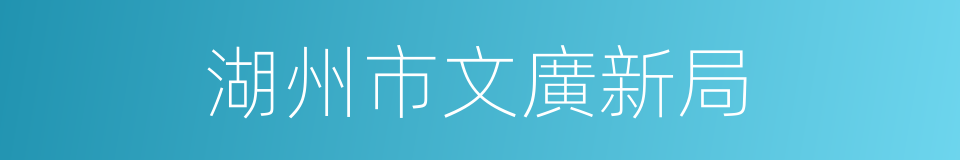 湖州市文廣新局的同義詞