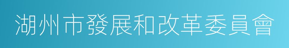 湖州市發展和改革委員會的同義詞