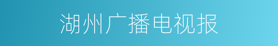 湖州广播电视报的同义词