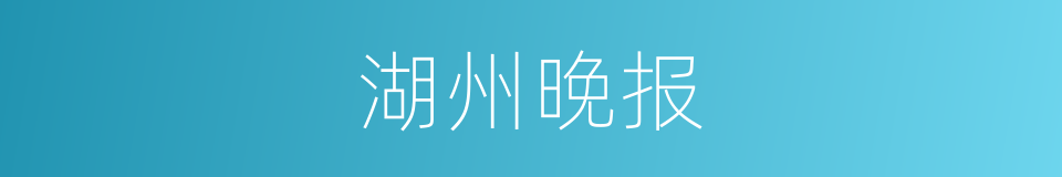 湖州晚报的同义词
