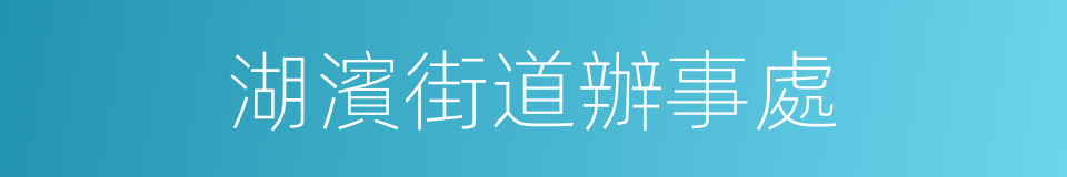 湖濱街道辦事處的同義詞