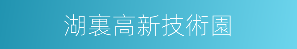 湖裏高新技術園的同義詞