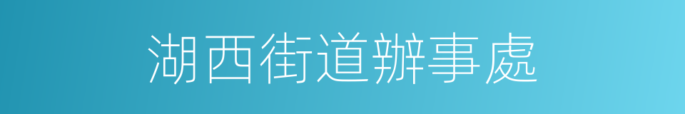 湖西街道辦事處的同義詞