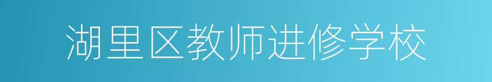 湖里区教师进修学校的同义词