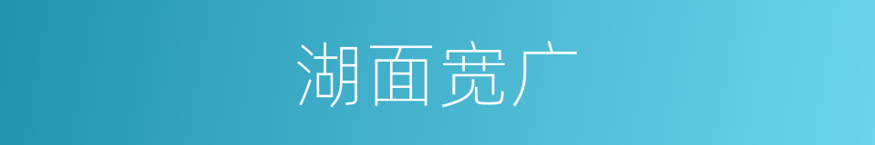 湖面宽广的同义词
