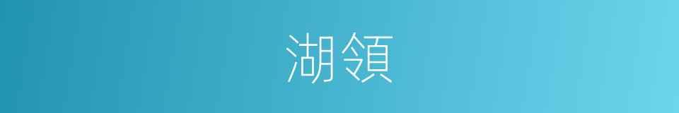 湖領的同義詞