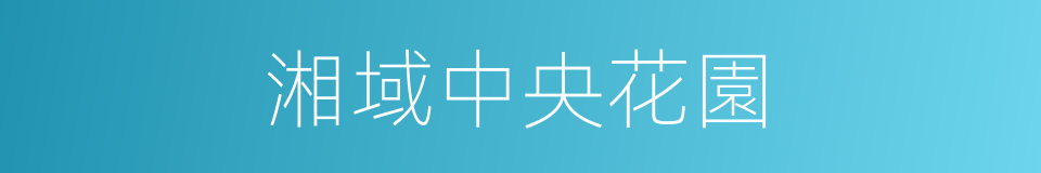 湘域中央花園的同義詞