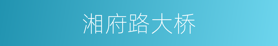 湘府路大桥的同义词