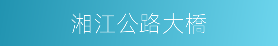 湘江公路大橋的同義詞