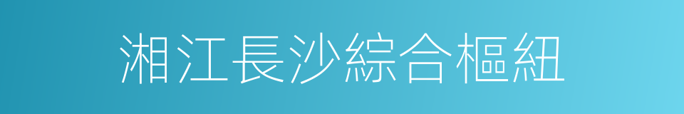 湘江長沙綜合樞紐的同義詞