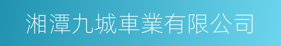 湘潭九城車業有限公司的同義詞