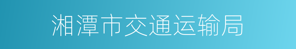 湘潭市交通运输局的同义词