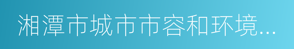 湘潭市城市市容和环境卫生管理条例的同义词