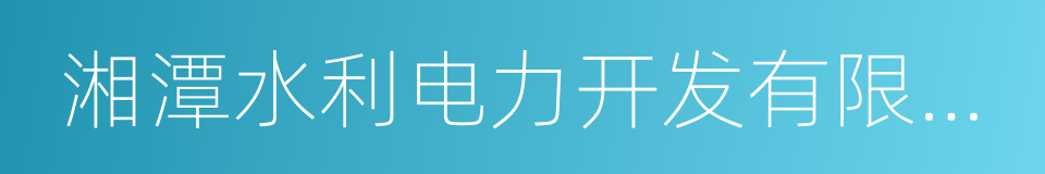 湘潭水利电力开发有限公司的同义词