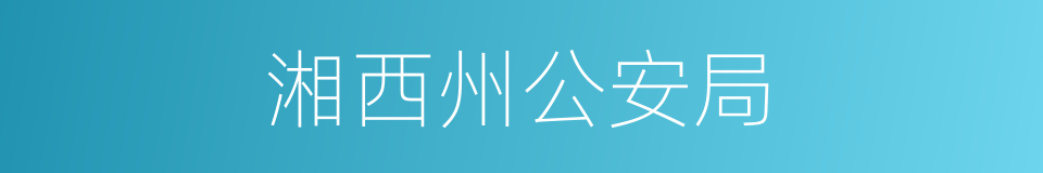 湘西州公安局的同义词