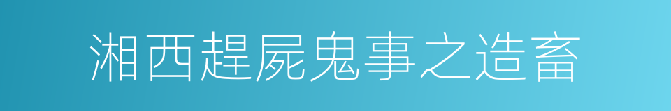 湘西趕屍鬼事之造畜的同義詞