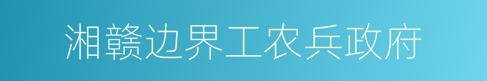 湘赣边界工农兵政府的同义词
