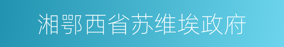 湘鄂西省苏维埃政府的同义词