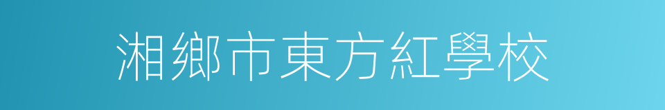 湘鄉市東方紅學校的同義詞