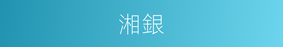 湘銀的同義詞