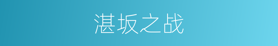 湛坂之战的同义词